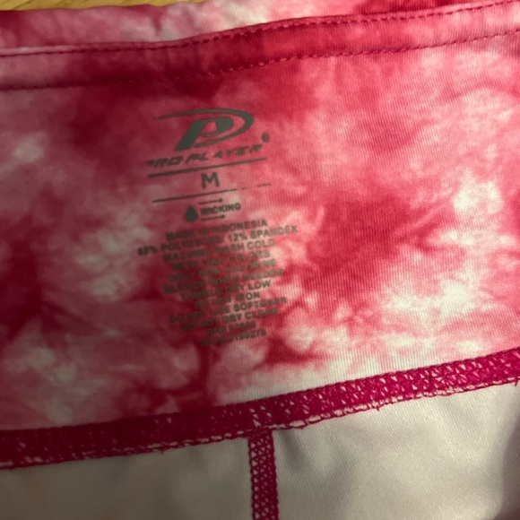 Ladies Size Medium Pro Player Red and White Tie-Dye Leggings GUC - Picture 2 of 6